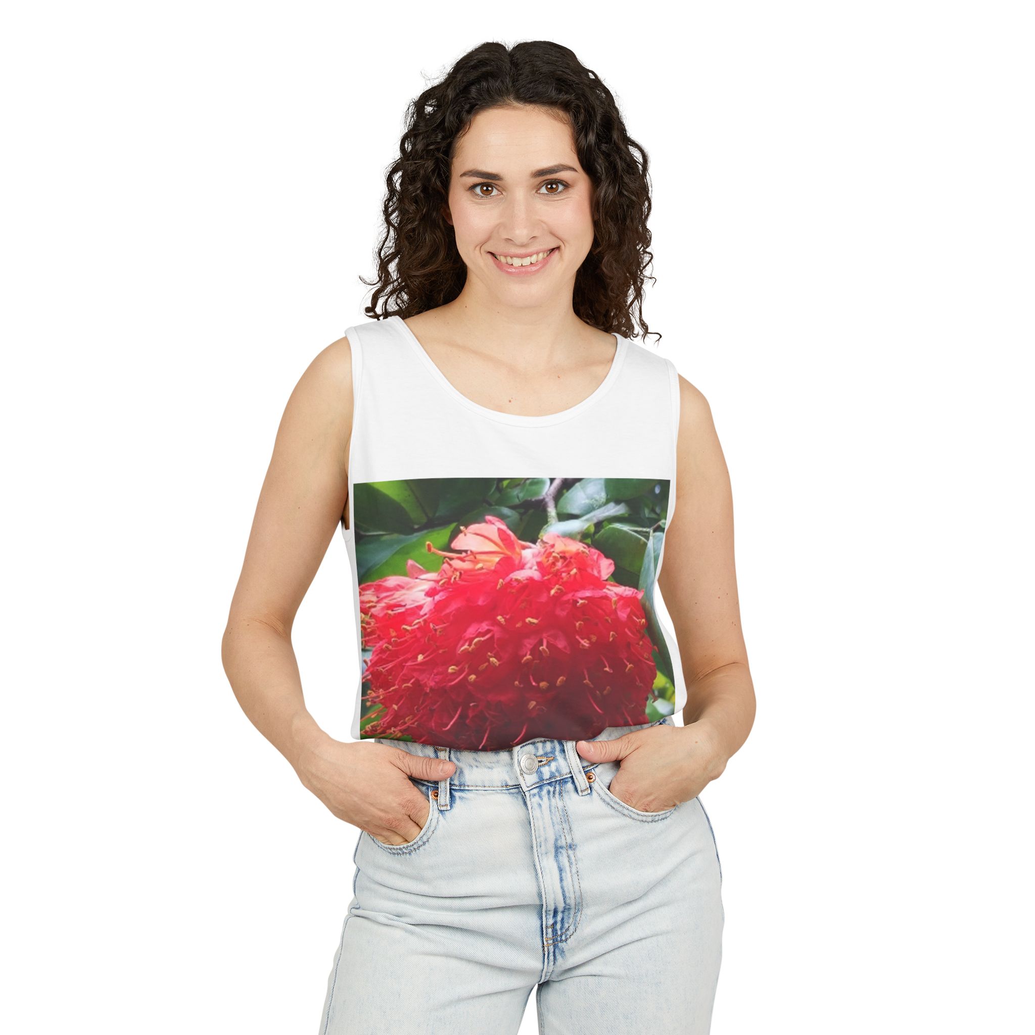 Vibrant Floral Tank Top for Men & Women, Summer Style, Beachwear, Casual Outfit, Gift for Her & Him - Image 3